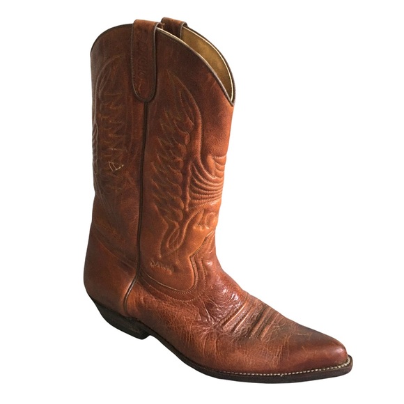 SANCHO Vintage Brown Leather Western Cowboy Boots - Picture 3 of 12